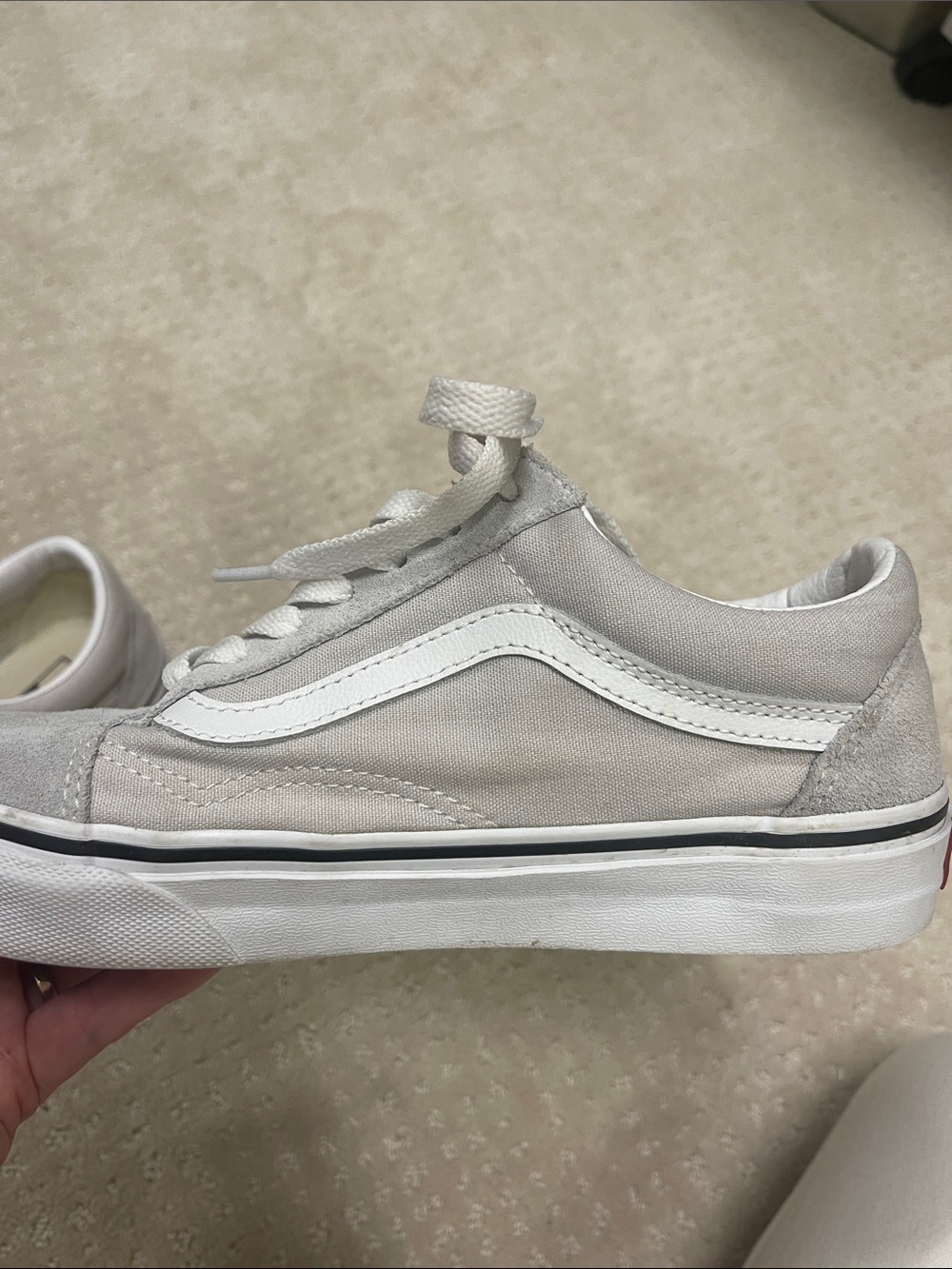 Vans Old Skool Sneakers in Light Gray and White - Picture 11 of 11